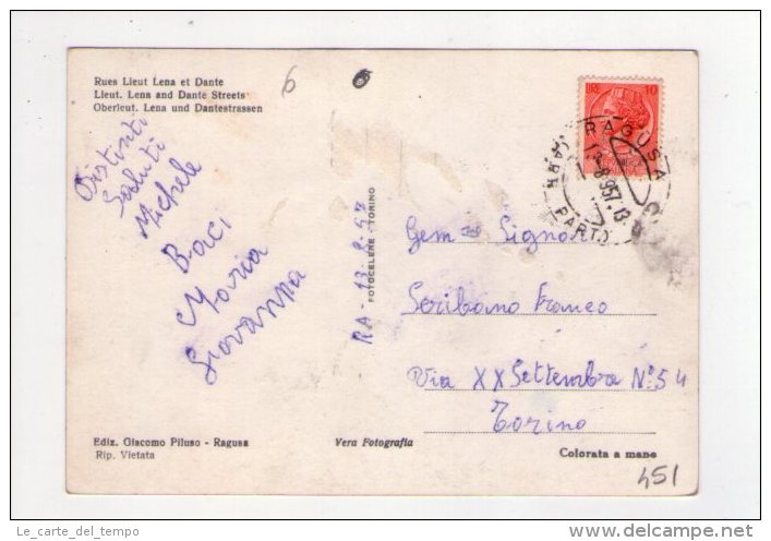 Cartolina/postcard Ragusa - Via Tenente Lena E Via Dante 1957 - Modica