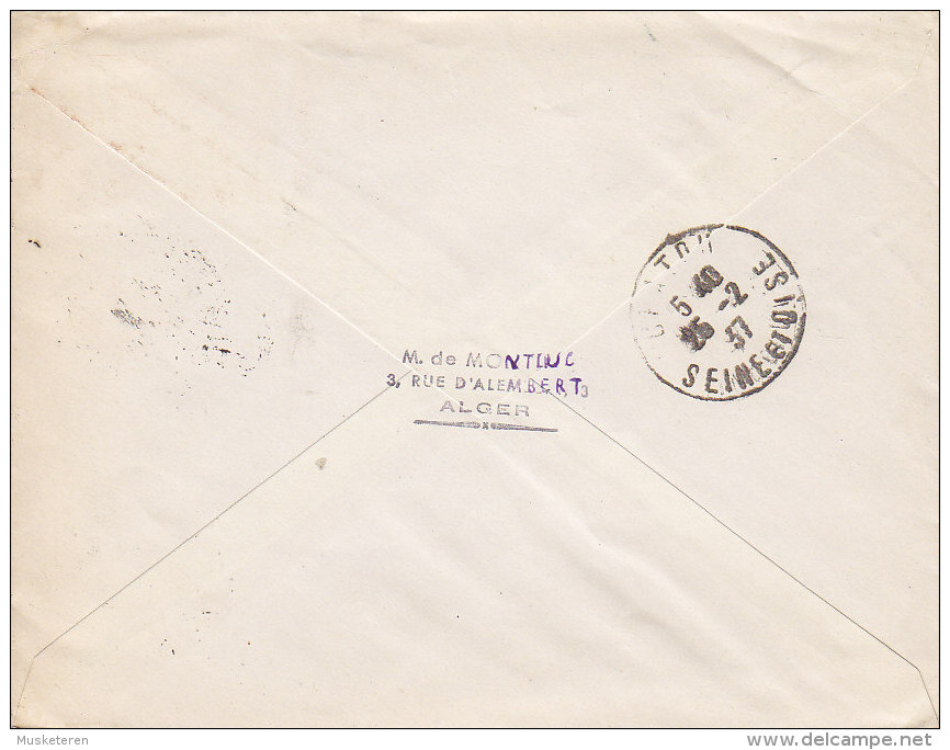 Algeria Algerie SAULIERE 1937 Cover Lettre To CHATOU Seine Et Oise France - Lettres & Documents