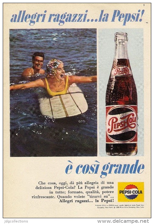 # PEPSI COLA Italy 1960s Advert Pubblicità Publicitè Reklame Food Drink - Posters