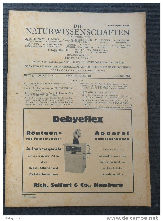 NATURWISSENSCHAFTEN 1944 - Deutsch