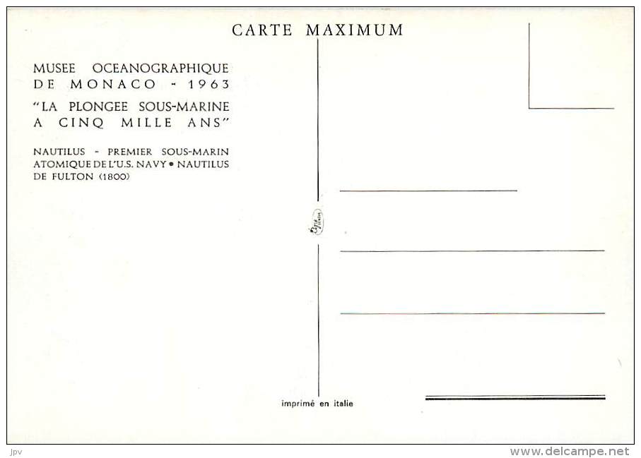 MUSEE OCEANOGRAPHIQUE DE MONACO . 1963 . LA PLONGEE SOUS MARINE A CINQ MILLE ANS . NAUTILUS . - Oceanographic Museum