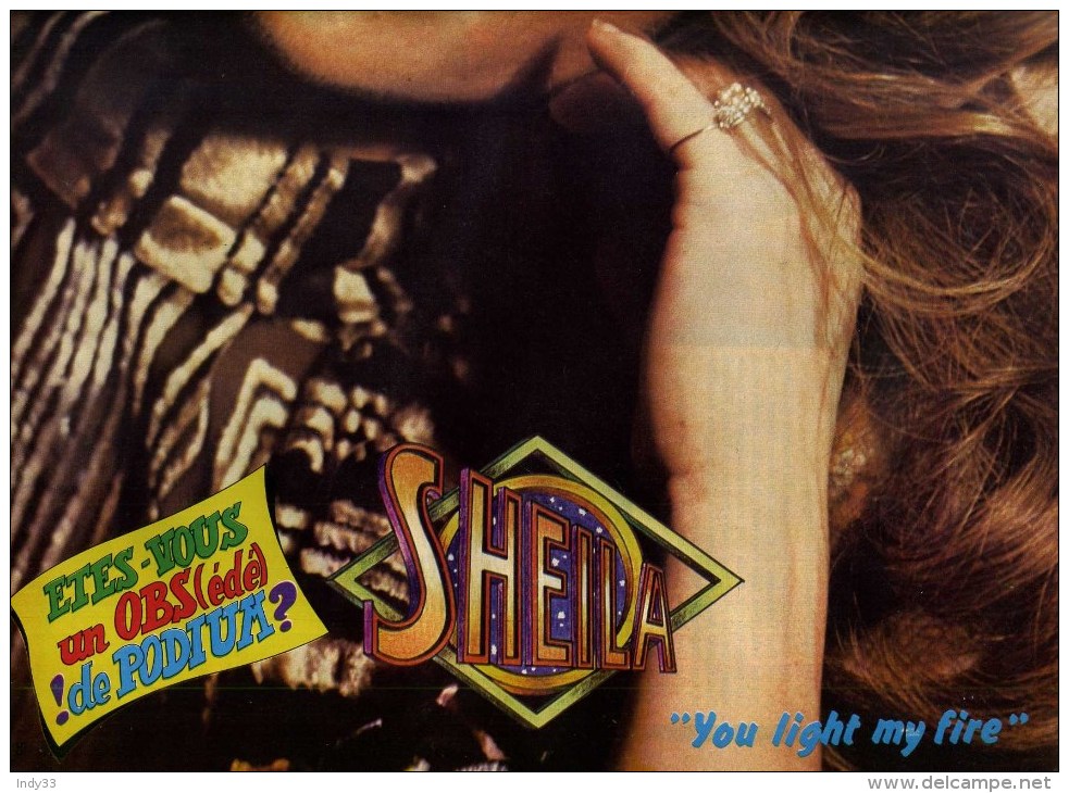 - POSTER SHEILA   . DOUBLE PAGE DU MAGAZINE PODIUM 1978 . - Plakate & Poster