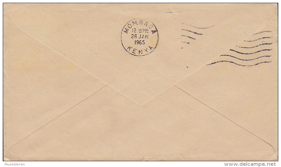 Kenya MOMBASSA Slogan 1965 Cover Brief To Officer Kenya Navy Head Heavy Industry Stamp - Kenia (1963-...)