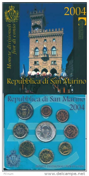 SAN MARINO DIVISIONALE ANNO 2004 - BARTOLOMEO BORGHESI In FOLDER ORIGINALE - San Marino