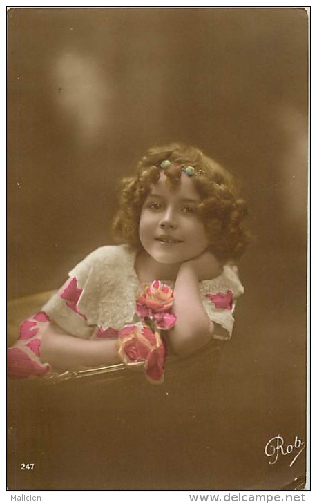 Themes - Enfants - Ref 406  -fantaisie - Portrait De Fillette -  Fillettes -carte Bon Etat - - Portraits