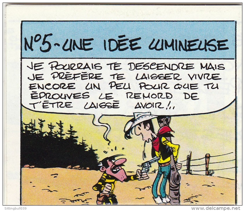 MORRIS. Lucky Luke. Mini-Poster N° 5. PUB TONIMALT. Lait Mont Blanc. 1984. Extrait De MA DALTON. - Objets Publicitaires