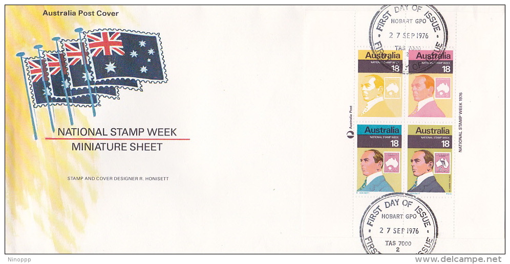 Australia 1976 National Stamp Week Mini Sheet FDC - FDC