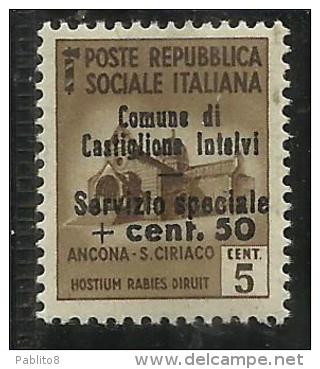 EMISSIONI LOCALI CASTIGLIONE D'INTELVI 1945  CENT. 50 SU 5 CENTESIMI MNH - Local And Autonomous Issues