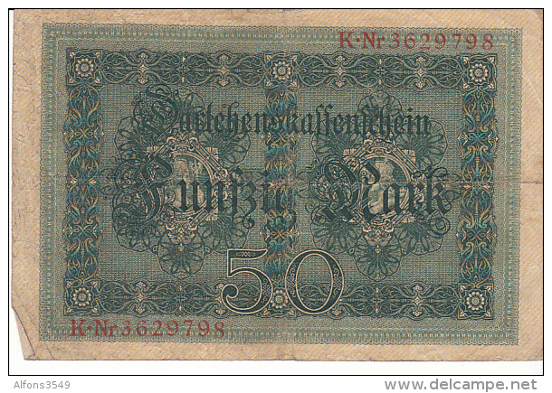 50 Mark Nr K NR 3629798 Uitgegeven 5 Augustus 1914 - 50 Mark