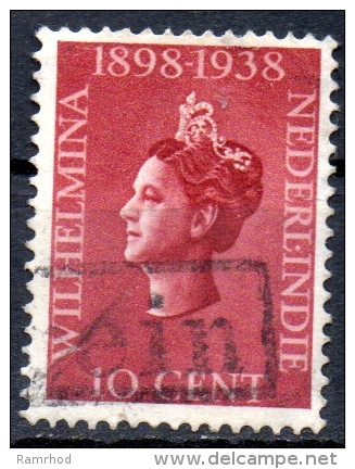 NETHERLANDS INDIES 1938 40th Anniv Of Coronation - 10c Queen Wilhemina  FU - Nederlands-Indië