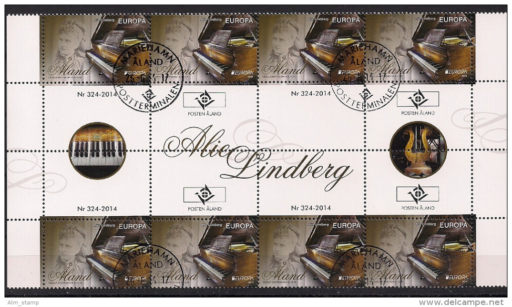 2014 Aland  Mi. 391**MNH Sheet Wirh Label Europa: Volksmusikinstrumente. - 2014