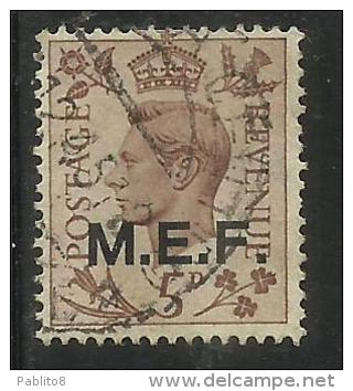 COLONIE OCCUPAZIONI STRANIERE MEF 1943 - 1947 M.E.F. 5 P USED - Ocu. Británica MEF