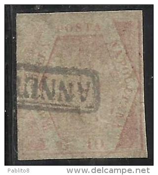 NAPOLI 1858 10 GRANI II TIPO TIMBRATO USED - Naples