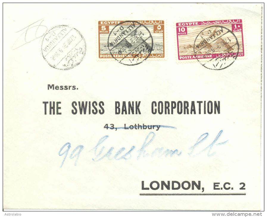 1938 Lettre De Alexandrie Vers London. Cover - Luftpost