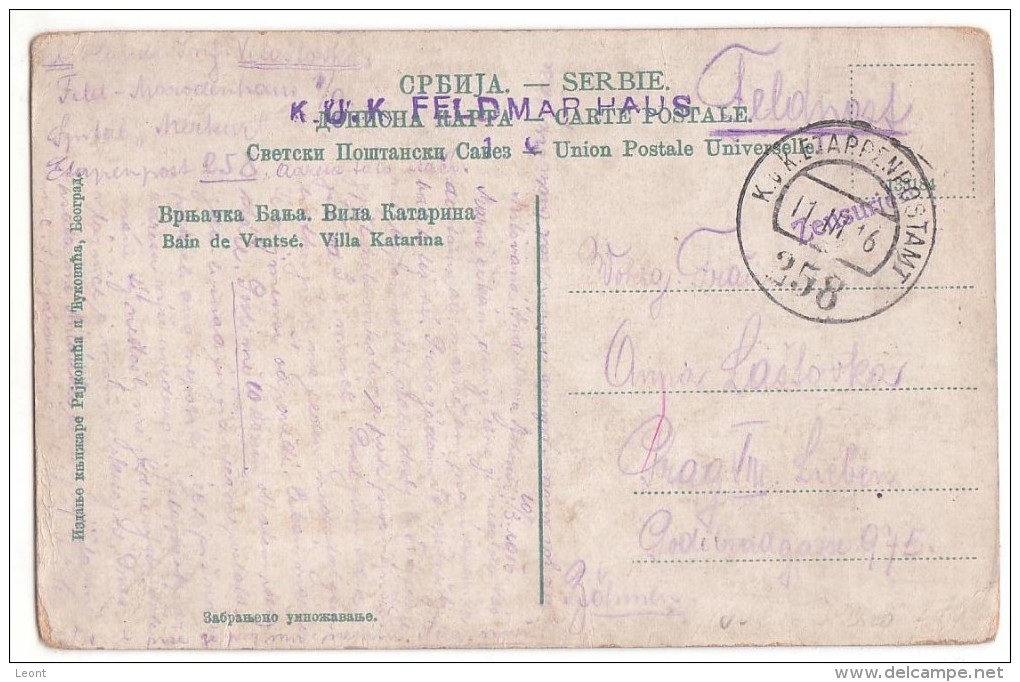 Serbia - Srbija - Vrnjacka Banja - Vila Katarina - Bain De Vrntse - KuK - 1916 - Serbia