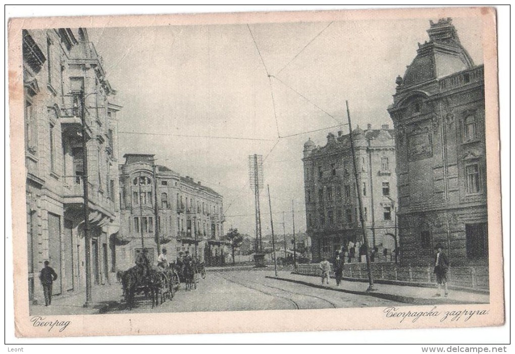 Serbia - Srbija - Beograd - Zadruga I Hotel Imperijal - Street View - Horses - 1922 - Serbie