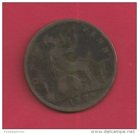 UK, 1879, Circulated Coin VF, 1 Penny, Younger Victoria, Bronze, C1939 - D. 1 Penny