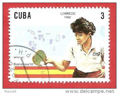 CUBA USATO - 1992 - Summer Olympic Games - Barcelona 92 - Table Tennis - 3 ¢ - Michel CU 3547 - Oblitérés