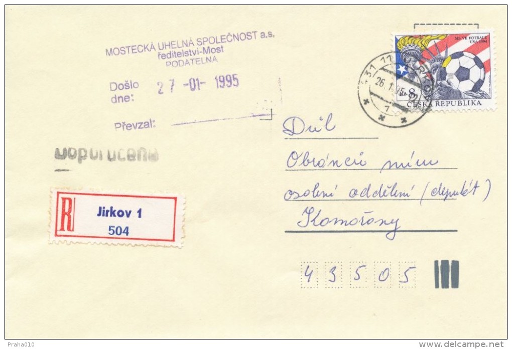 C10389 - Czech Rep. (1995) 431 11 Jirkov 1 (stamp: 8,00 - Football, World Cup 1994 USA) - 1994 – Estados Unidos