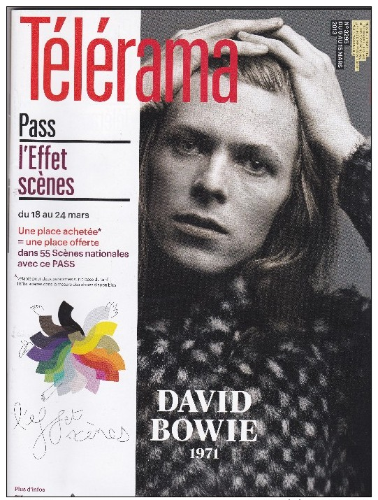 David Bowie      TELERAMA   COVER  FRANCE - 1950 - Oggi