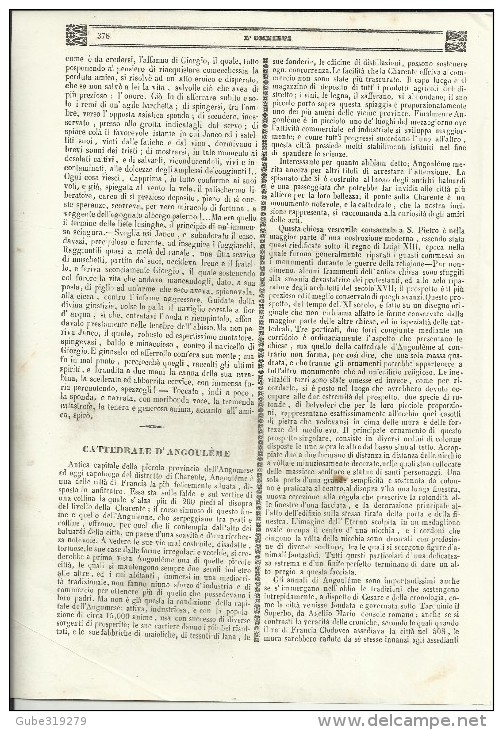 ITALY 1843 - FRONT & SECOND PAGES "L'OMNIBUS PITTORESCO" LITERARY& ART REVIEW -NAPLES S MARCH 22,1842 NR. 48 - RHODES KI - Before 1900