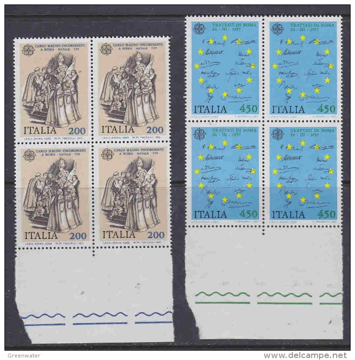 Europa Cept 1982 Italy 2v Bl Of 4  ** Mnh (14580) - 1982