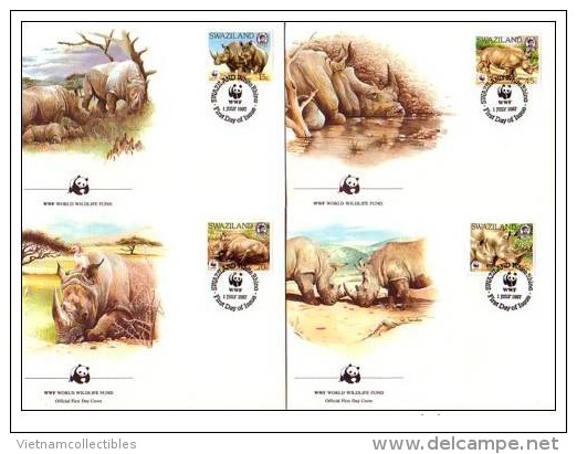 (WWF-051) FDC W.W.F. Swaziland Rhino 1987 - FDC