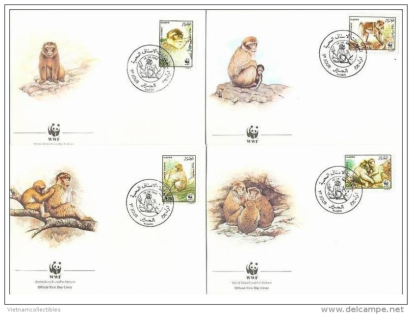 (WWF-069) FDC W.W.F. Algeria Barbary Macaque 1988 - FDC