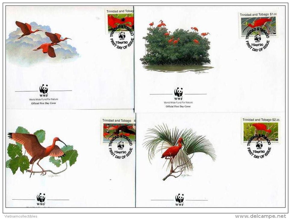 (WWF-101) FDC W.W.F. TRINIDAD &amp; TOBAGO Bird 1990 - FDC