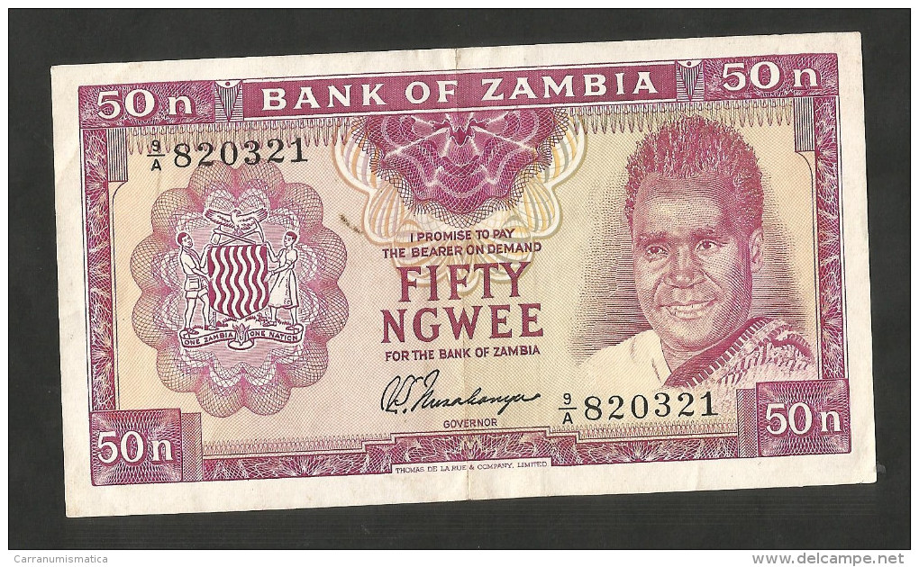 [NC] ZAMBIA - BANK Of ZAMBIA - 50 NGWEE (1969) - Zambia