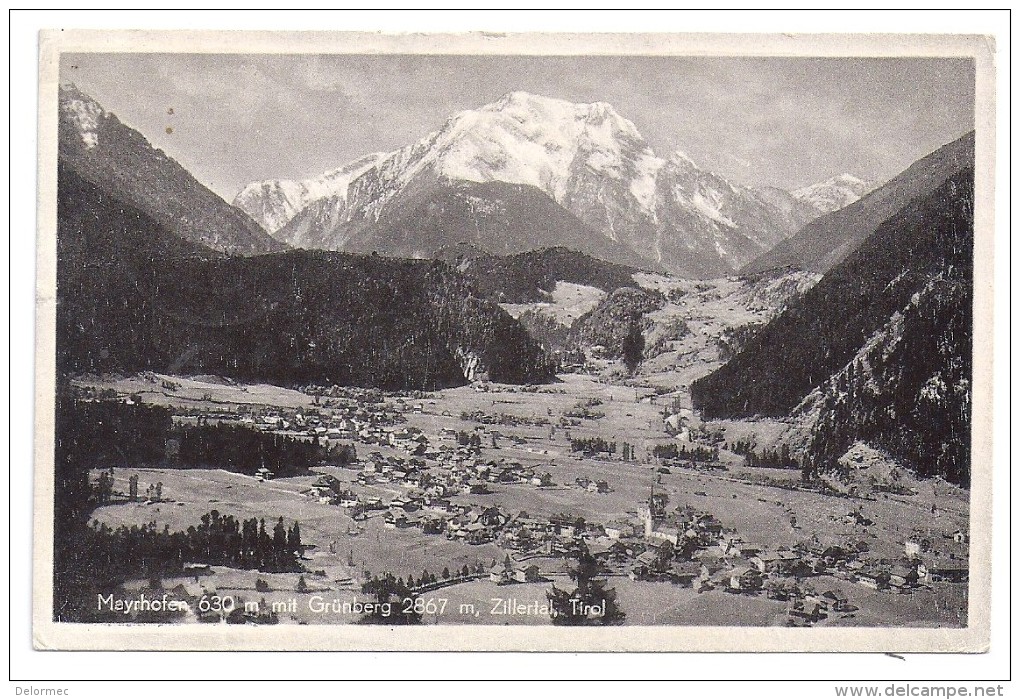 CPSM Photo Vue Aérienne Österreich Autriche Tyrol Tirol Mayrhofen Mit Grünberg Zillertal - Zillertal