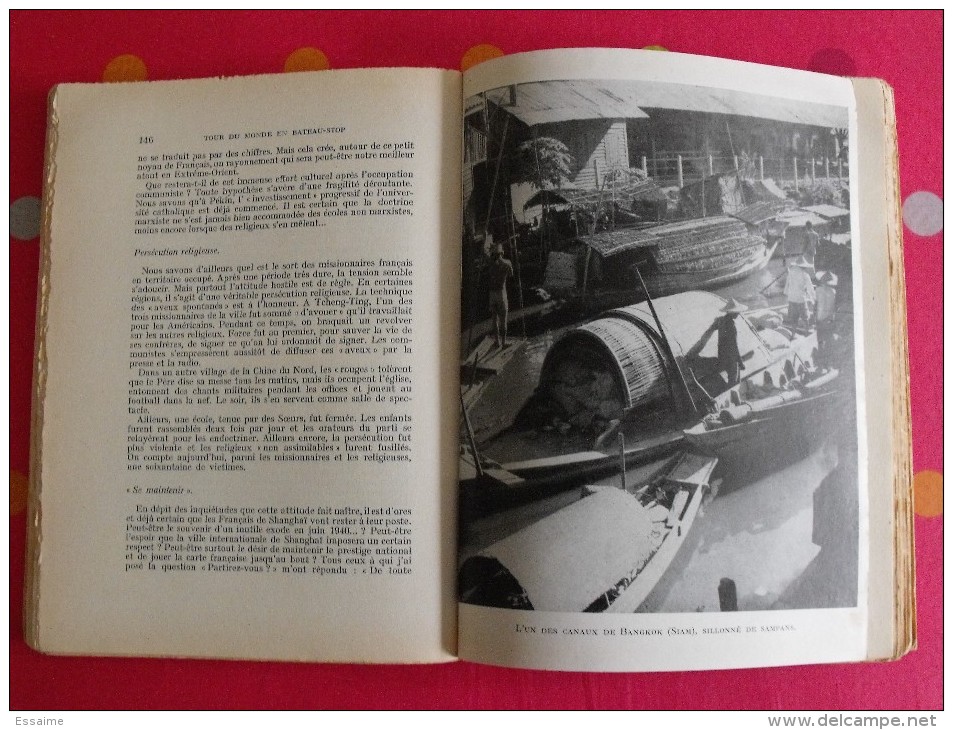 Mon Tour Du Monde En Bateau-stop. Jacques Chegaray. 1950.  336 Pages. Cartes Dépliables + 60 Photos - Boats