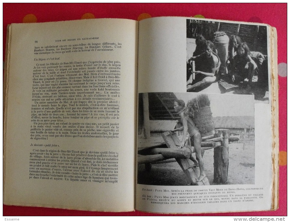 Mon Tour Du Monde En Bateau-stop. Jacques Chegaray. 1950.  336 Pages. Cartes Dépliables + 60 Photos - Schiffe