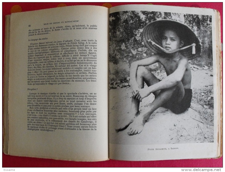 Mon Tour Du Monde En Bateau-stop. Jacques Chegaray. 1950.  336 Pages. Cartes Dépliables + 60 Photos - Bateau