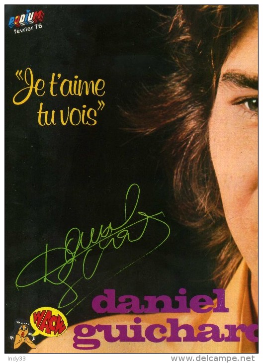 - LOT DE 3 POSTERS DANIEL GUICHARD . DOUBLES PAGES DU MAGAZINE PODIUM 1976 . - Plakate & Poster