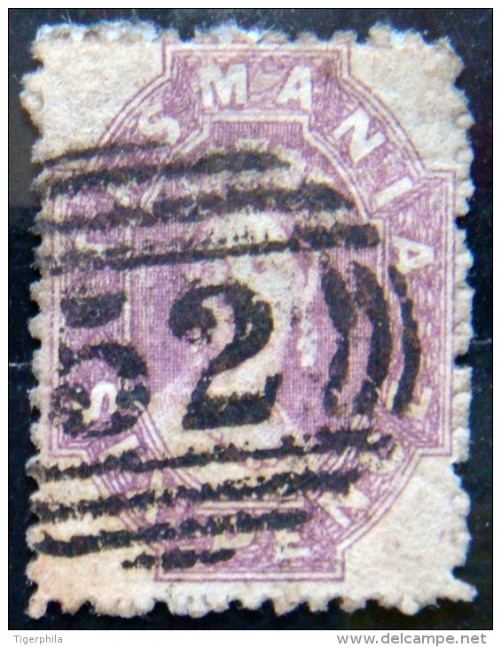 TASMANIA 1864 6d Queen Victoria USED Scott 26 CV$35 **RARE** - Used Stamps