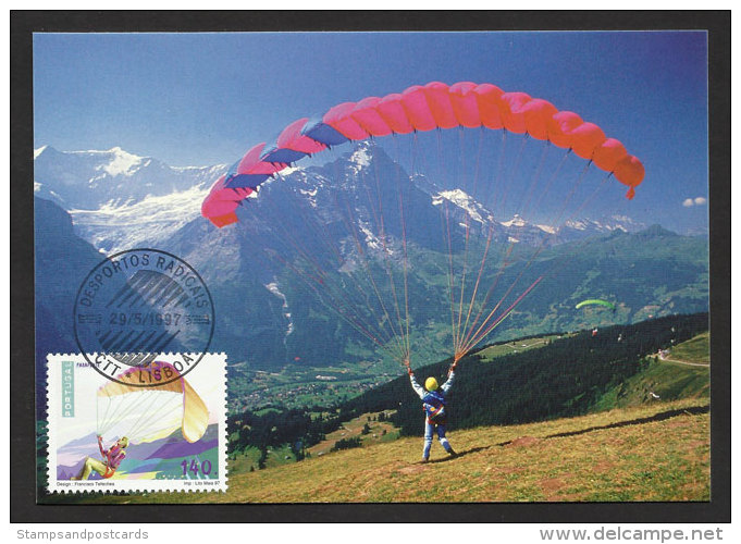 Portugal Parapente Sports Extrêmes Carte Maximum 1997 Paragliding Extreme Sports Maxicard - Parachutespringen