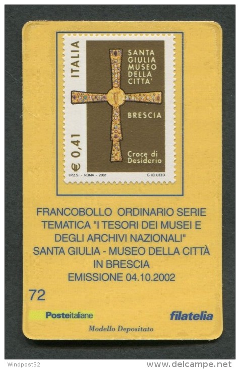 ITALIA TESSERA FILATELICA 2002 - PATRIMONIO ARTISTICO MUSEO S. GIULIA BRESCIA  - 398 - Philatelistische Karten