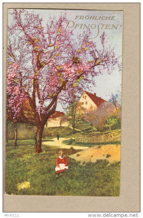 Fröhliche Pfingsten Von 1927, Gelaufen Von Höchst (Main) Nach Stuttgart, 2 Bilder - Pinksteren