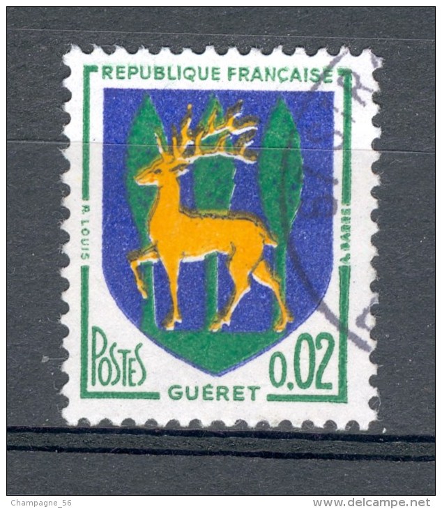 * 1964  N° 1351 B GUÉRET  OBLITÉRÉ SANS GOMME - Gebruikt