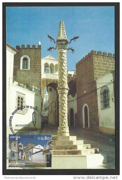 Portugal Elvas Et Fortifications Site UNESCO Pilori Carte Maximum 2014 Elvas World Heritage Pillory Maxicard - Maximum Cards & Covers