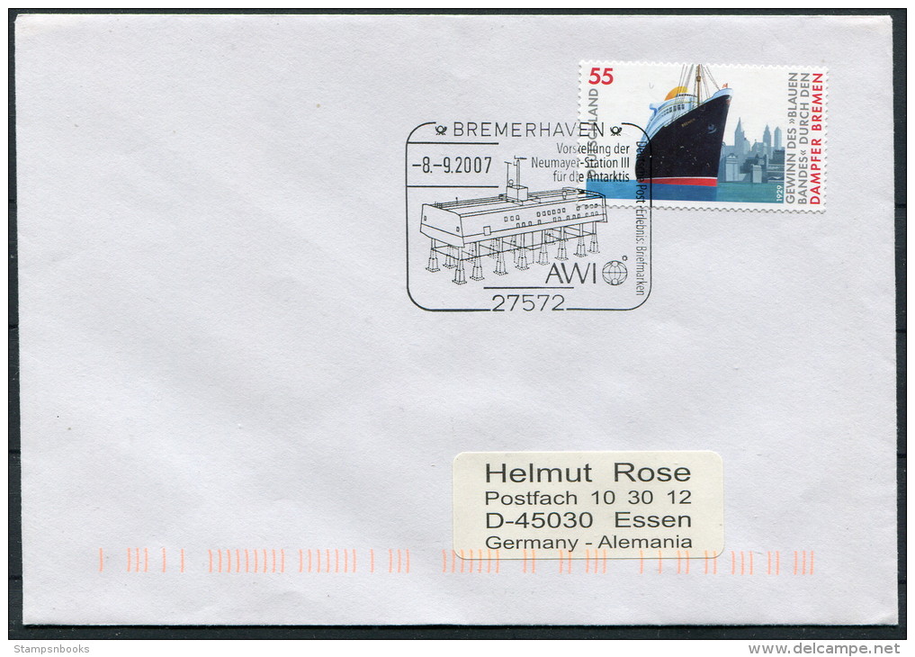 2007 Germany Deutsche Bremerhaven Antarctic AWI Antarktis Brief - Other & Unclassified