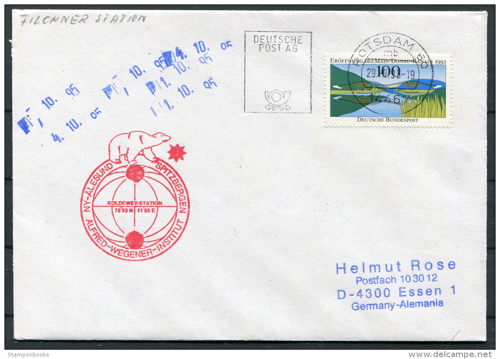 1995 Germany Deutsche Potsdam Spitzbergen Polar Bear Alfred Wegener Brief - Scientific Stations & Arctic Drifting Stations