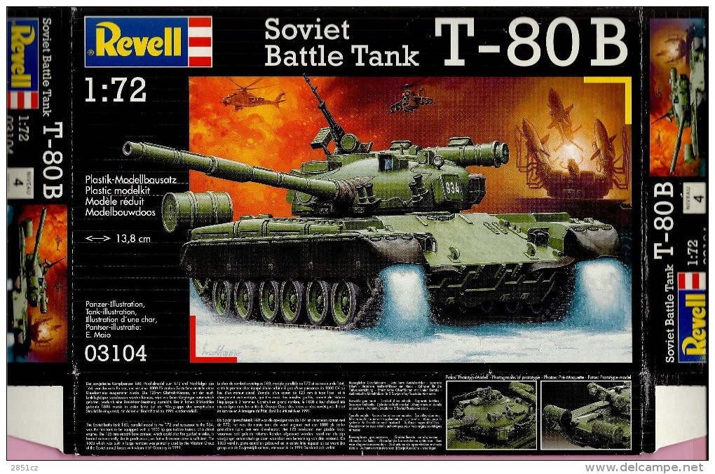 Soviet Battle Tank T-80 B, 1:72, Revell - Empty Box - Militär