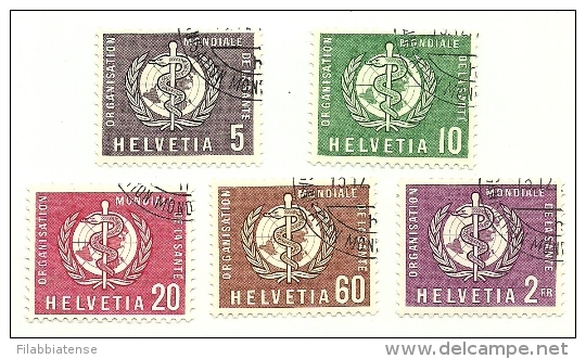 1957 - Svizzera S387/89 + S391/92 Org. Mondiale Sanità C3489, - WHO