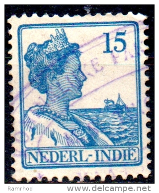 NETHERLANDS INDIES 1912 Queen Wilhelmina  -  15c. - Blue  FU - Nederlands-Indië