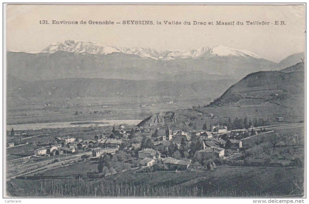 Cpa,1918,fin De La Guerre,seyssins,fort Comboire,prés De Grenoble,claix,vue De La Vallée Du Drac,massif Du Taillefer - Claix