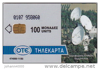 Telefonkarte Griechenland  Chip OTE   Nr.36  1993  Ø1Ø7  Aufl. 474.000 St. Geb. Kartennummer  958Ø6Ø - Griechenland