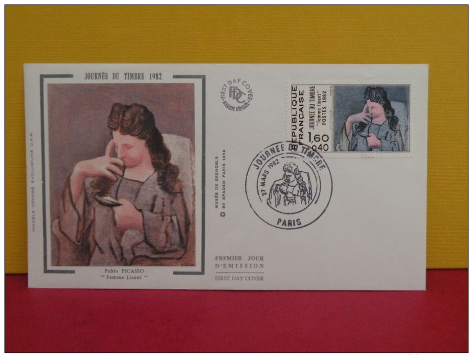 FDC- Journée Du Timbre 1982, Pablo Picasso - Paris - 27.3.1982 - 1er Jour, - 1980-1989