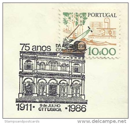 Portugal Cachet Commemoratif 75 Ans Parlement De La Republic 1986 Event Postmark 75 Years Republic Parliament - Flammes & Oblitérations